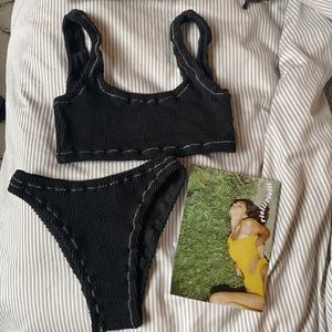 Rielli Black Knit Bikini Set